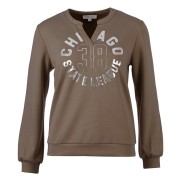 Enjoy Sweater Chicago opdruk Taupe